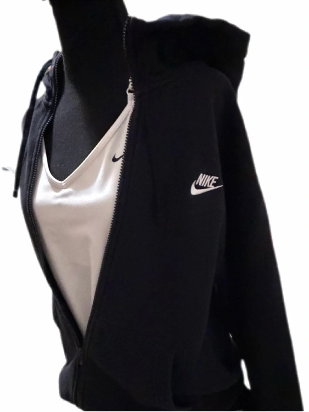Nike Womens Classic xl Full Zip fleece sweatshirt with hood/ 80 percent cotton